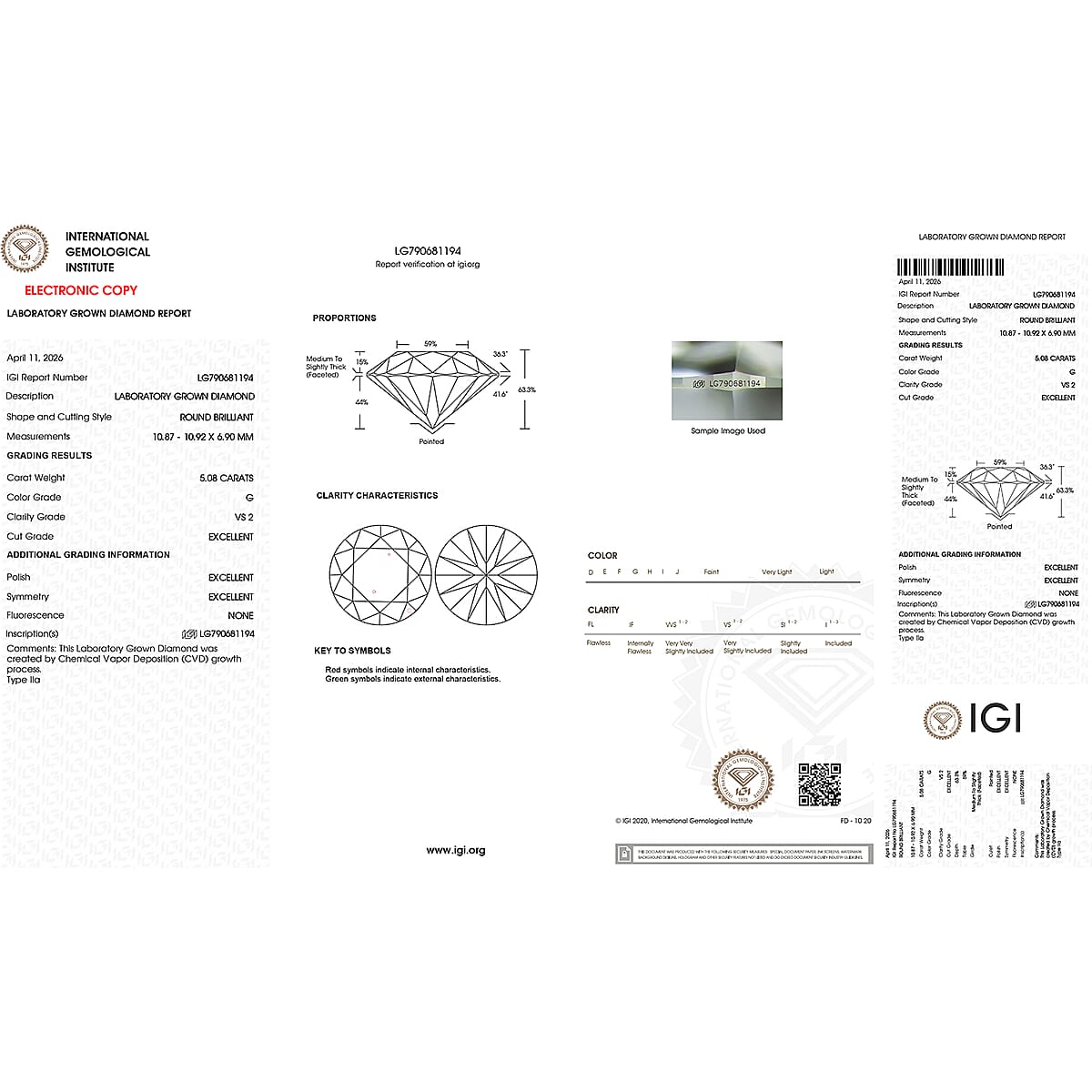 IGI Certified Luxuriant Lab Grown Diamond G VS 5.00 ctw Classic Shine Ring in 950 Platinum (Size 7.0) 11.90 Grams image number 6