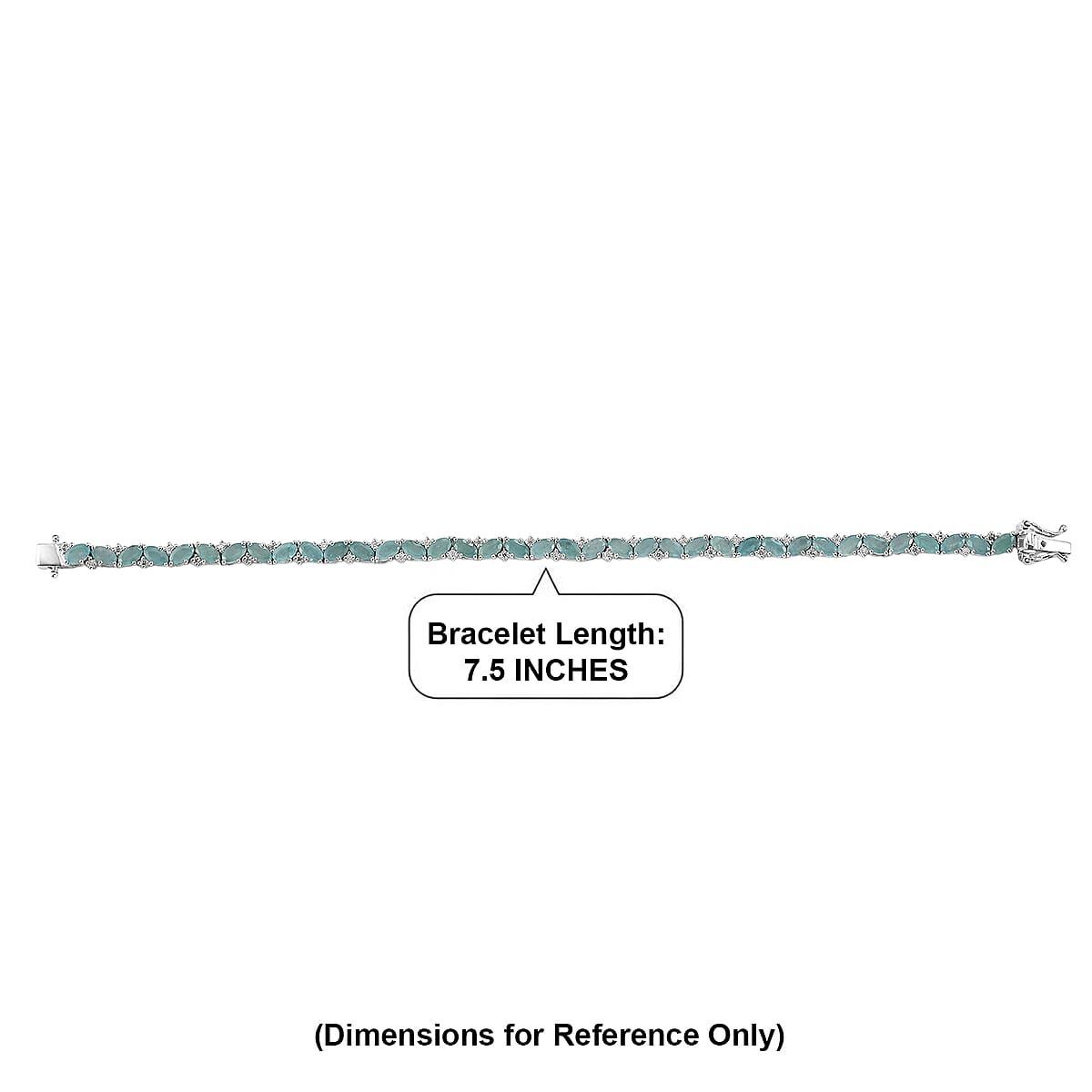 D'Joy Premium Grandidierite and Moissanite 8.90 ctw Crest Wave Bracelet in Rhodium Over Sterling Silver (7.25 In) image number 4