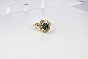 Luxoro Premium Malawi Green Sapphire, Natural Yellow and White Diamond (I2) 2.00 ctw Majestic Sunburst Ring in 10K Yellow Gold (Size 6.0)