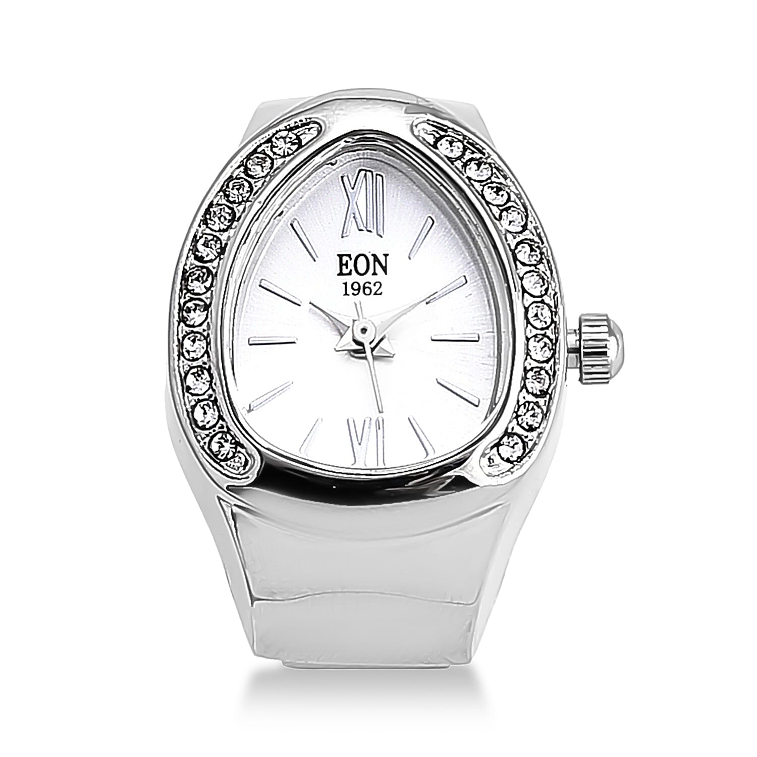 EON 1962 SL68 Quartz Movement Ring Watch in Silvertone
