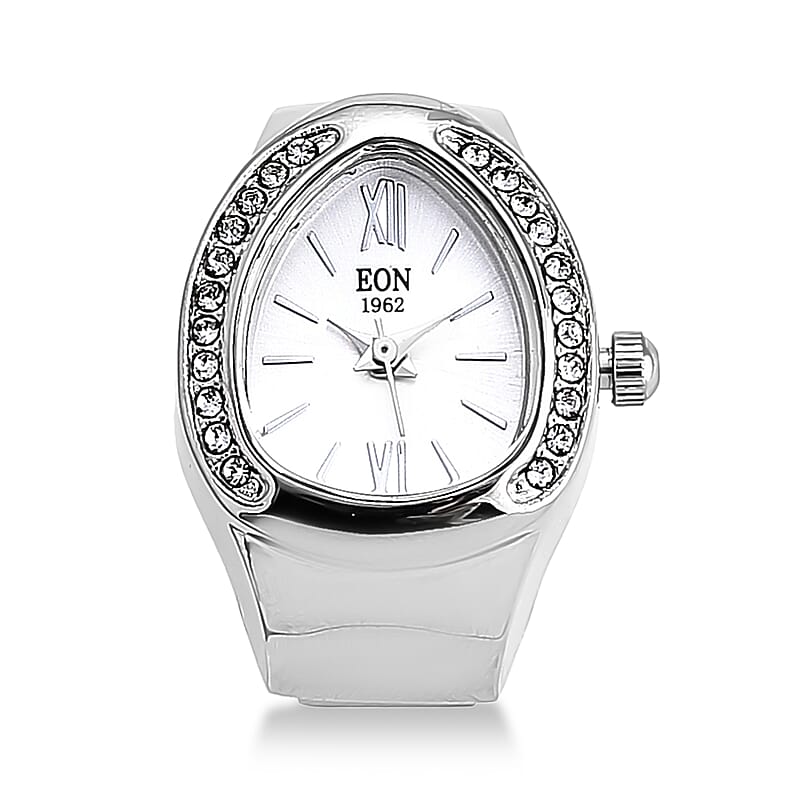 EON 1962 SL68 Quartz Movement Ring Watch in Silvertone