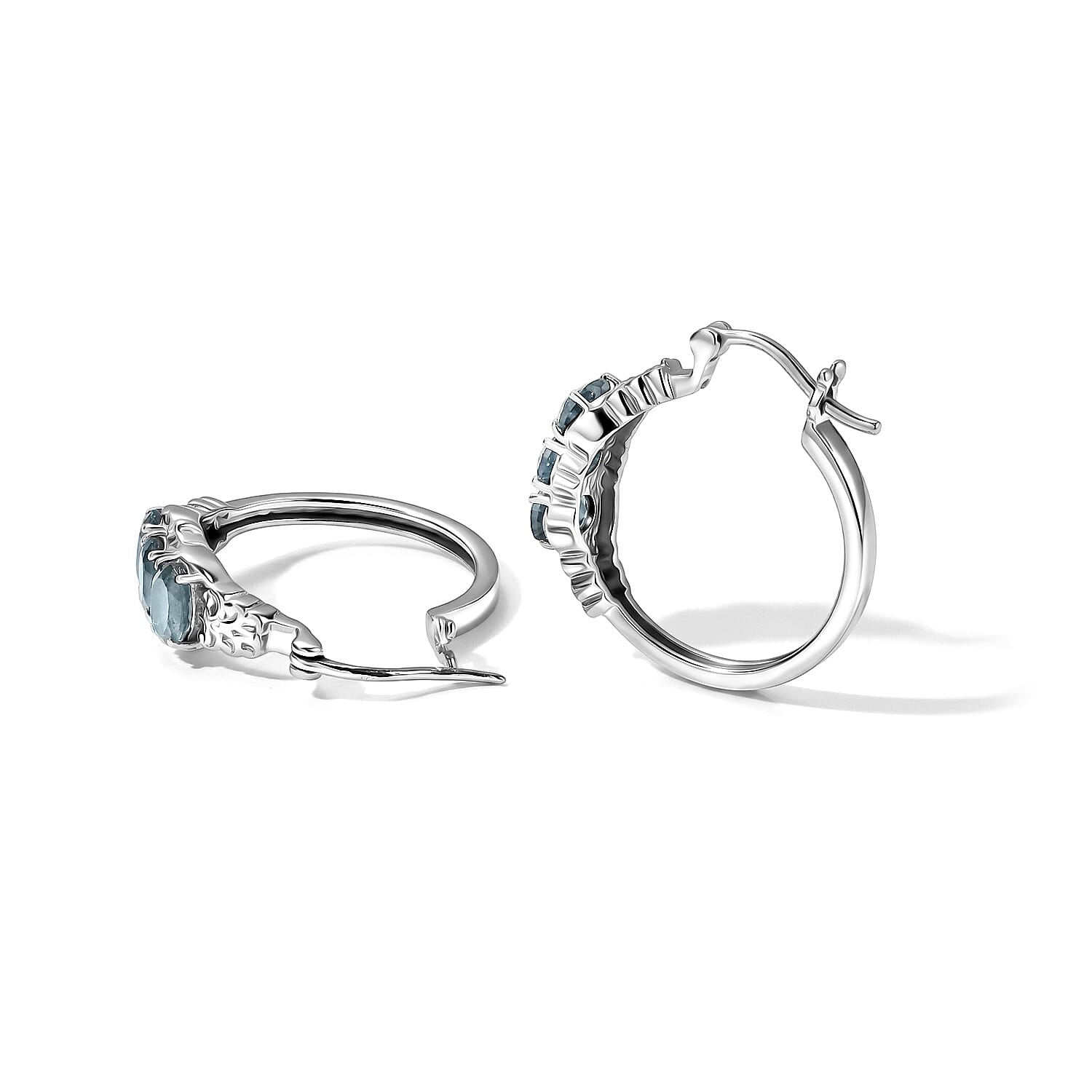 EverTrue Sky Blue Topaz 3.30 ctw Earrings in Stainless Steel