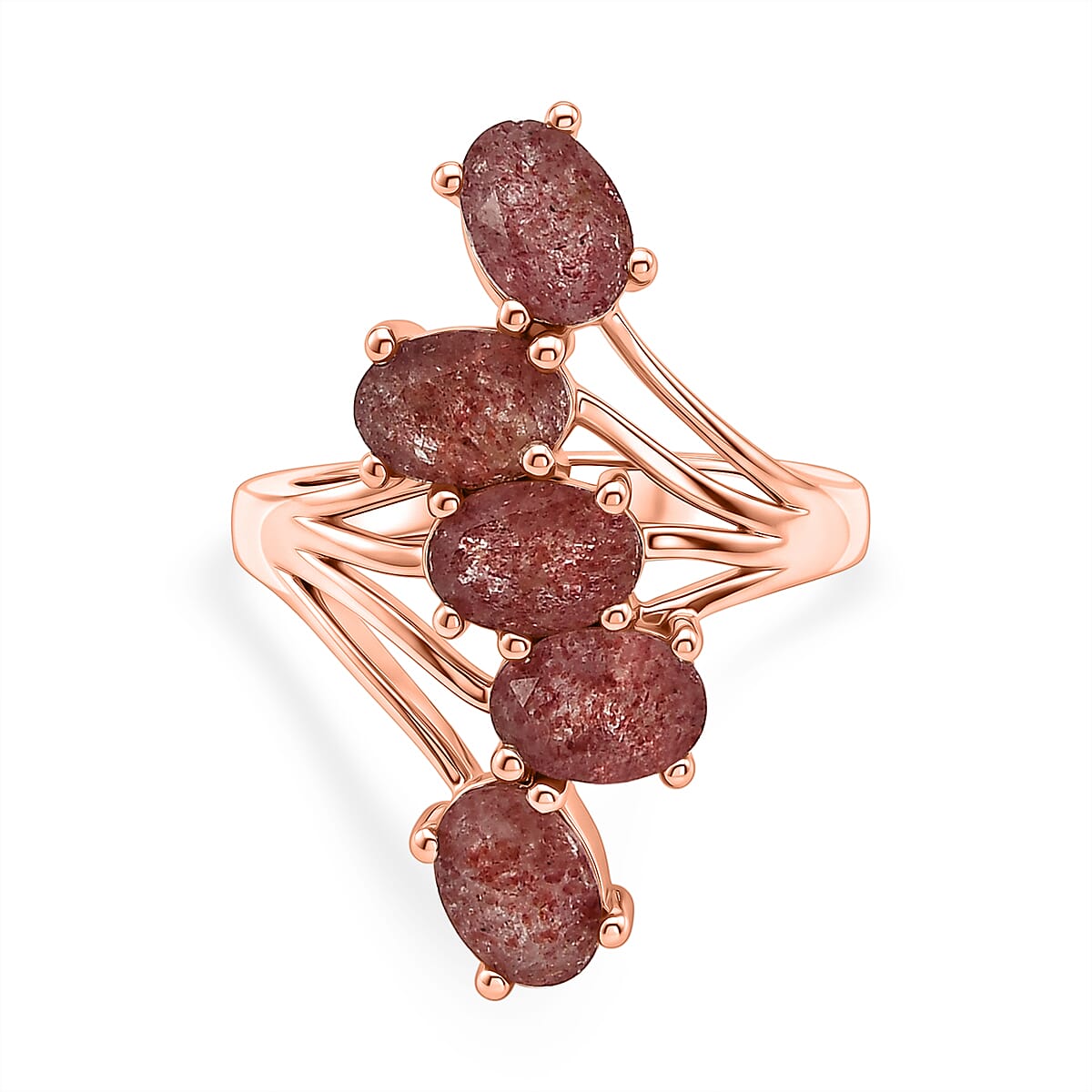 EverTrue Bronzella Collection Premium Tanzanian Natronite 3.65 ctw Ring in 18K RG Plated Bronze (Size 8.0)