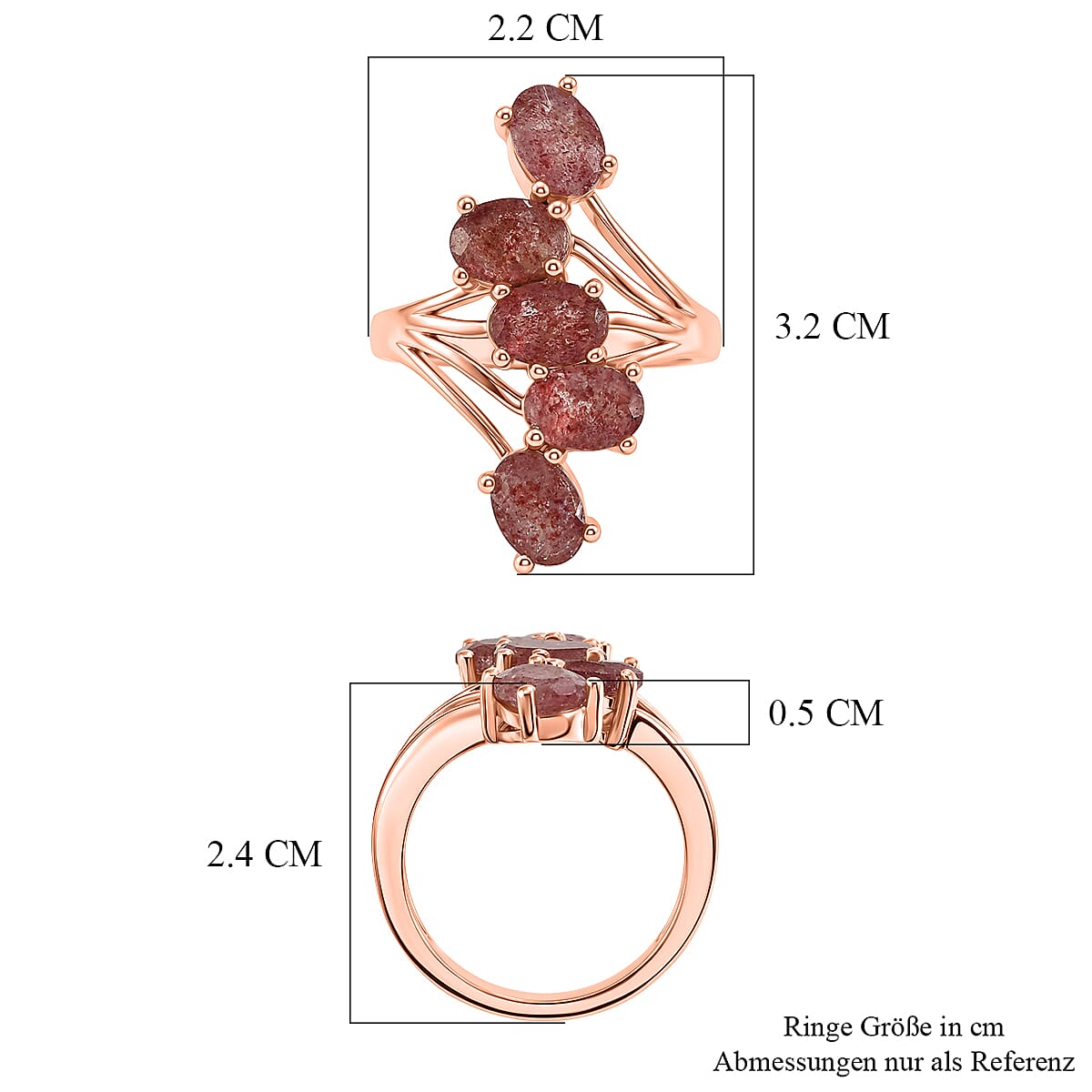 EverTrue Bronzella Collection Premium Tanzanian Natronite 3.65 ctw Ring in 18K RG Plated Bronze (Size 8.0) image number 6