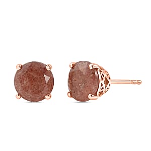 EverTrue Bronzella Collection Premium Tanzanian Natronite 3.60 ctw Earrings in 18K RG Plated Bronze