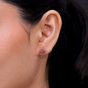 EverTrue Bronzella Collection Premium Tanzanian Natronite 3.60 ctw Earrings in 18K RG Plated Bronze