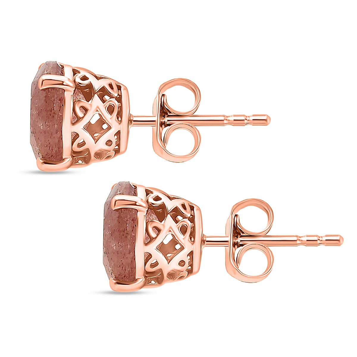 EverTrue Bronzella Collection Premium Tanzanian Natronite 3.60 ctw Earrings in 18K RG Plated Bronze image number 3