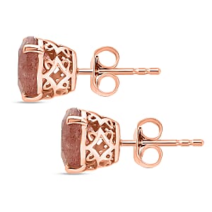 EverTrue Bronzella Collection Premium Tanzanian Natronite 3.60 ctw Earrings in 18K RG Plated Bronze