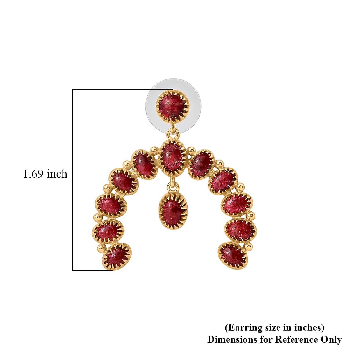 EverTrue Premium Norwegian Thulite 16.90 ctw Squash Blossoms Earrings in 18K YG Plated