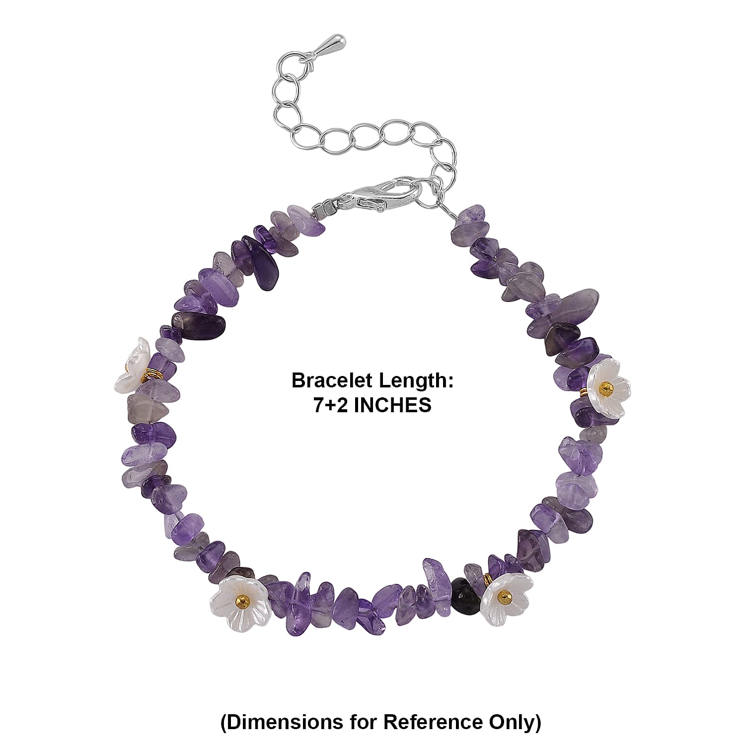 African and Resin 25.00 ctw Beaded Bracelet in Dualtone (7-9In)