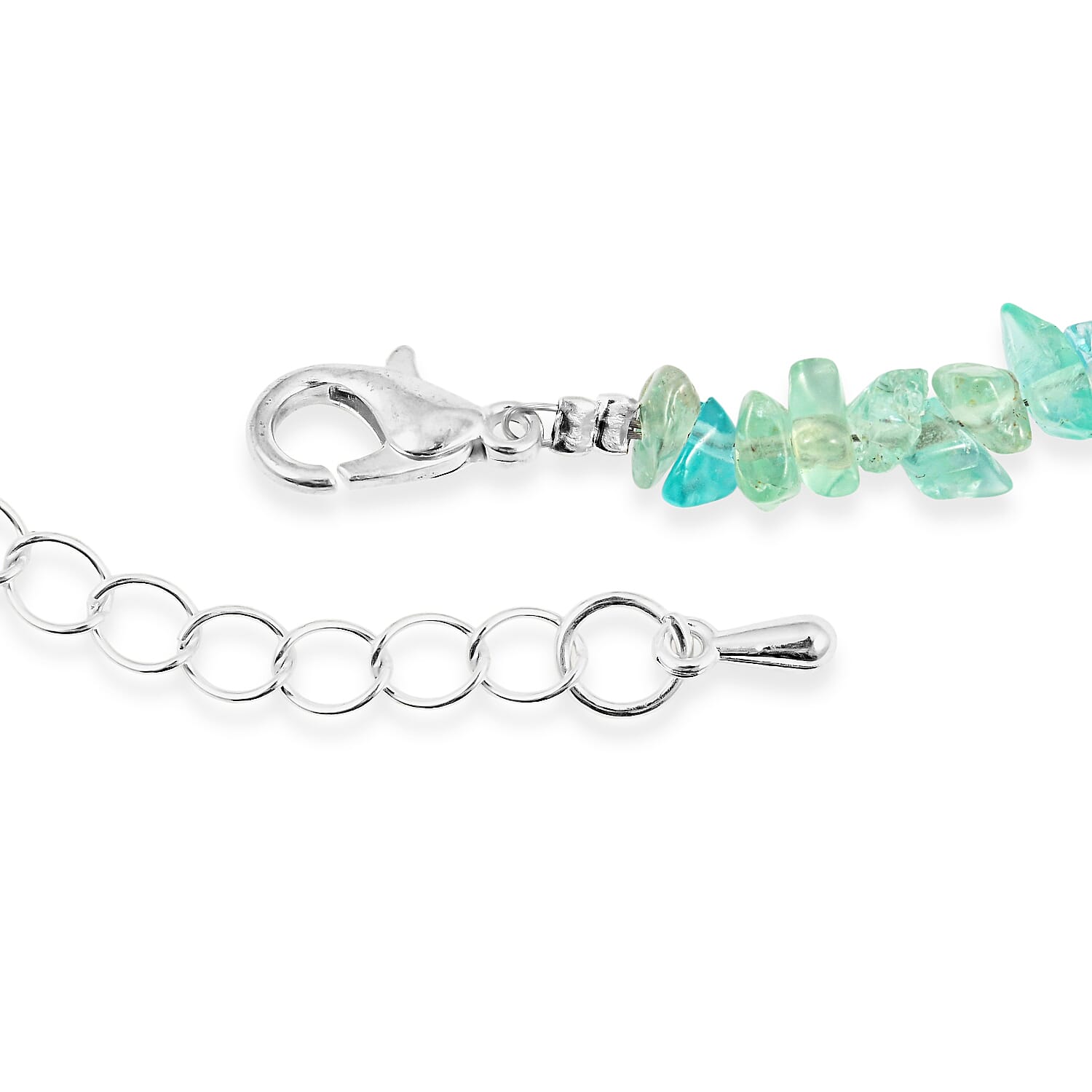 Aquamarine and Resin 25.00 ctw Beaded Bracelet in Dualtone (7-9In)