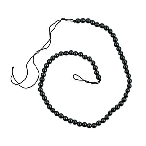 GCS Round Australian Black Tourmaline Beaded Strand (16 Inches) 158.00 ctw