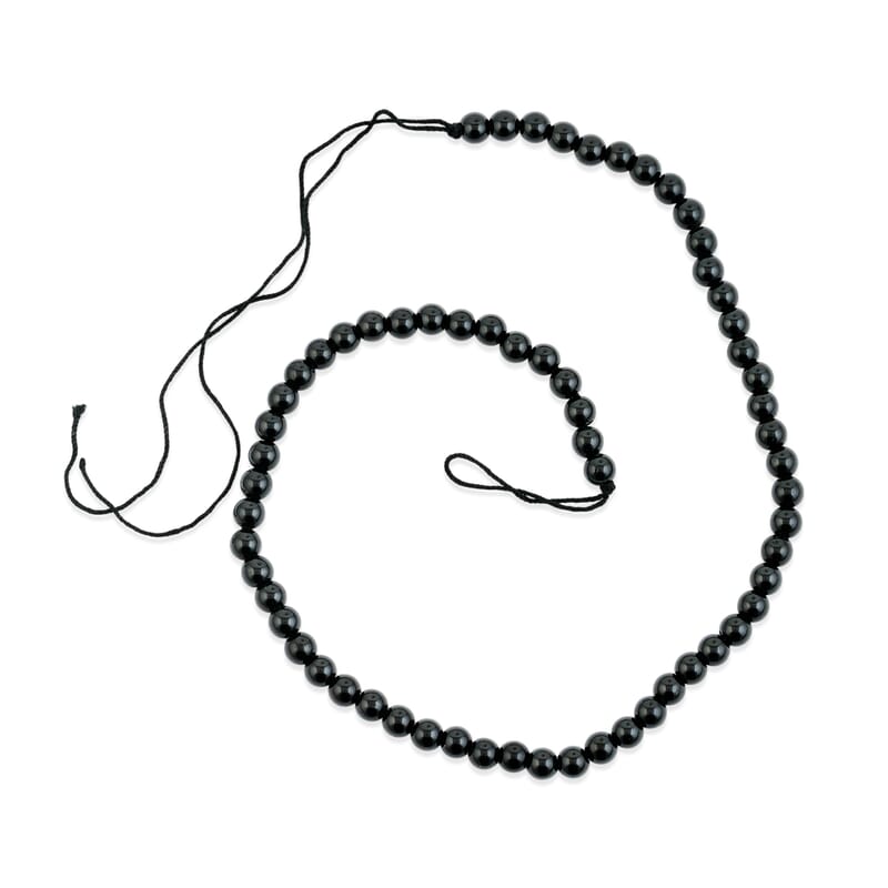 GCS Round Australian Black Tourmaline Beaded Strand (16 Inches) 158.00 ctw