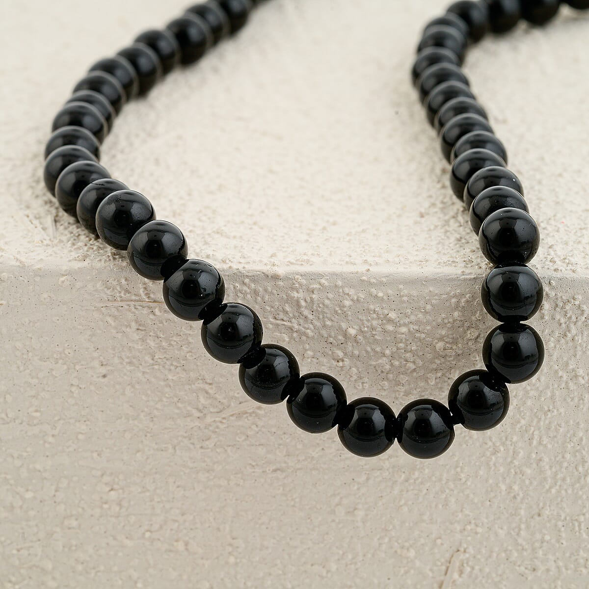 GCS Round Australian Black Tourmaline Beaded Strand (16 Inches) 158.00 ctw image number 1