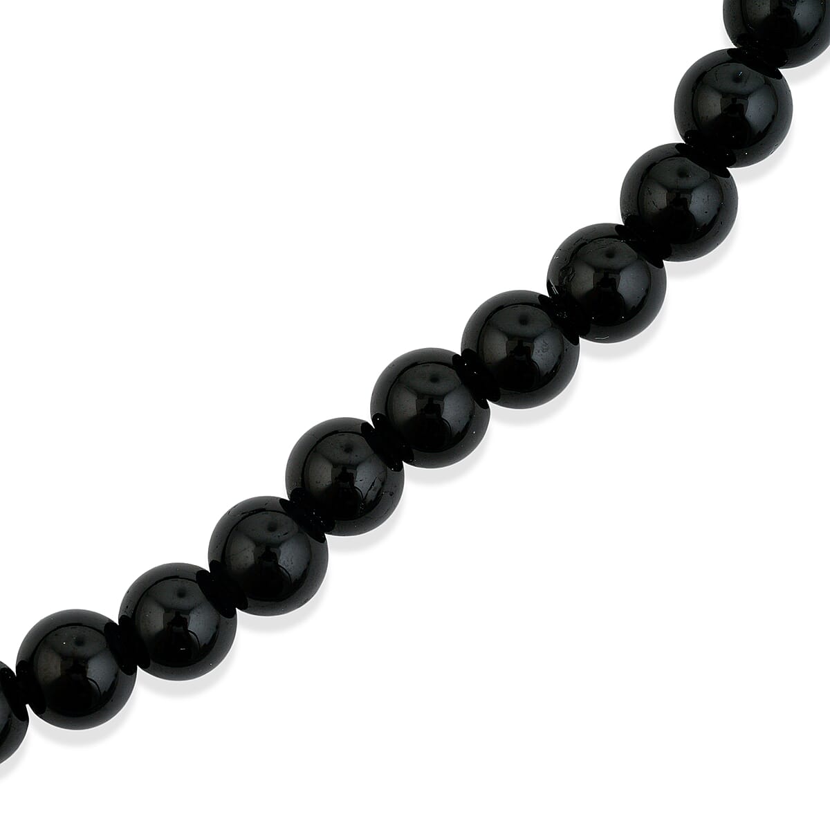 GCS Round Australian Black Tourmaline Beaded Strand (16 Inches) 158.00 ctw image number 2