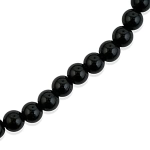 GCS Round Australian Black Tourmaline Beaded Strand (16 Inches) 158.00 ctw