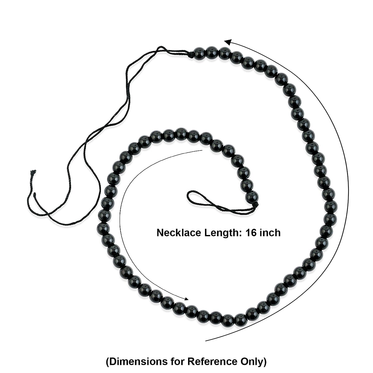 GCS Round Australian Black Tourmaline Beaded Strand (16 Inches) 158.00 ctw image number 3