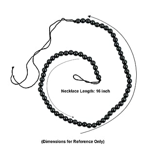 GCS Round Australian Black Tourmaline Beaded Strand (16 Inches) 158.00 ctw