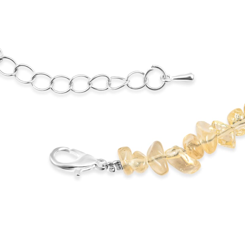 Brazilian Citrine and Resin 25.00 ctw Beaded Bracelet in Dualtone (7-9In)