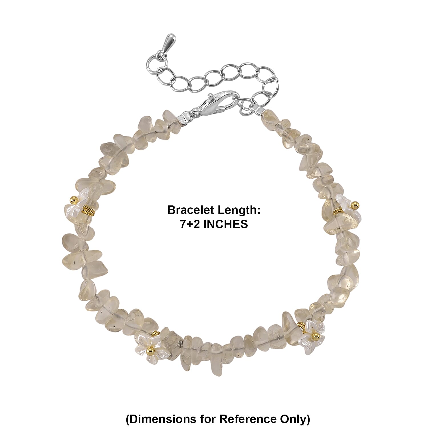 Brazilian Citrine and Resin 25.00 ctw Beaded Bracelet in Dualtone (7-9In)