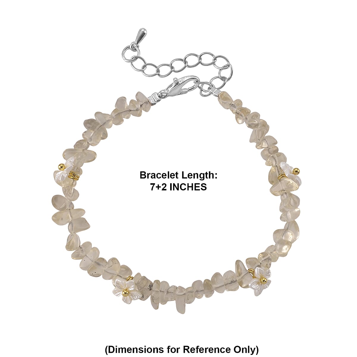 Brazilian Citrine and Resin 25.00 ctw Beaded Bracelet in Dualtone (7-9In) image number 5