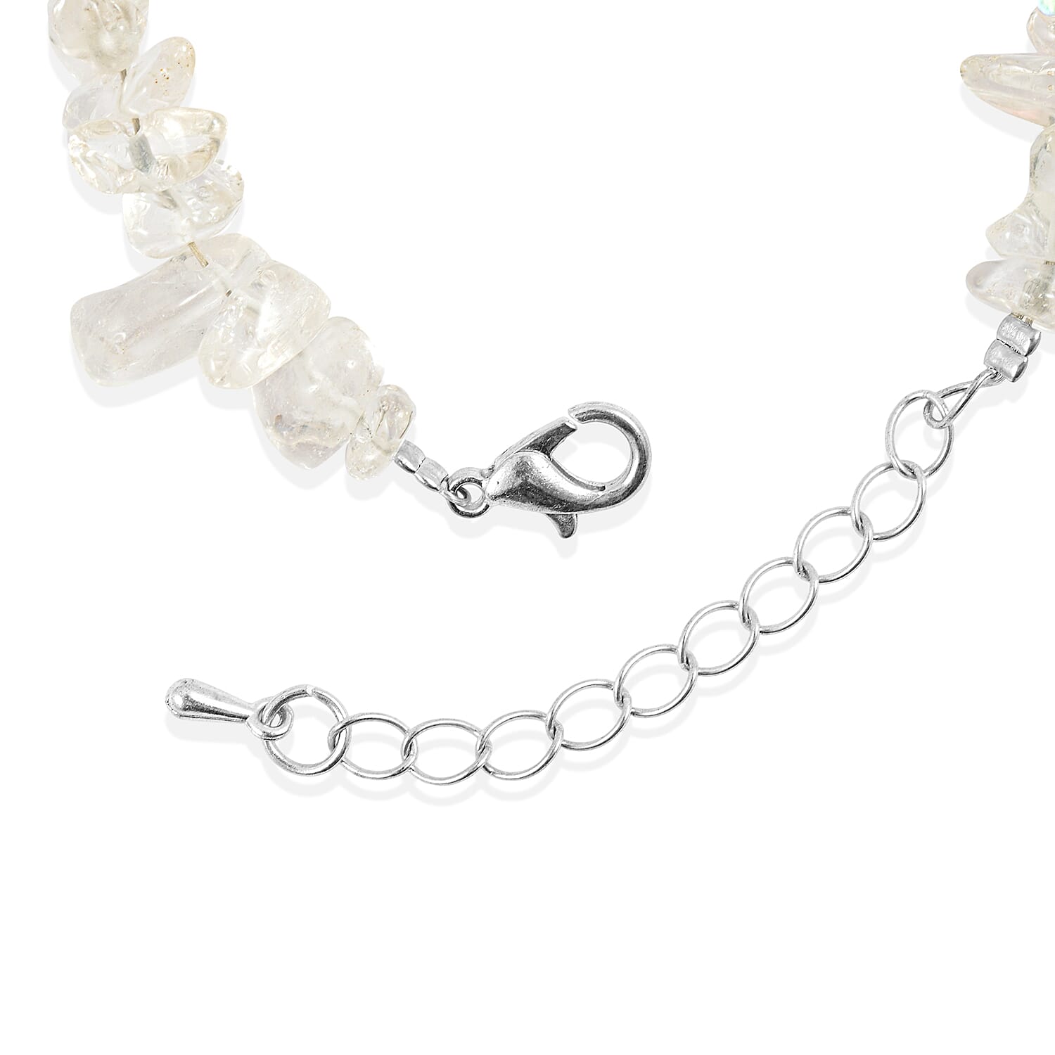 White Crystal Quartz and Resin 25.00 ctw Beaded Bracelet in Dualtone (7-9In)