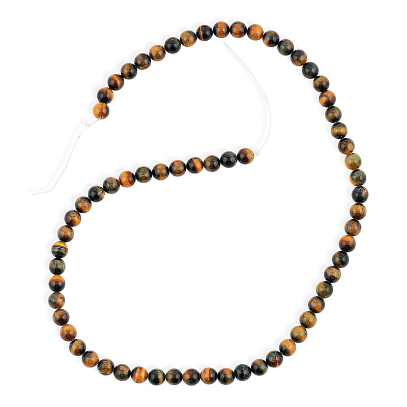 GCS Round Tigers Eye Beaded Strand (16 Inches) 45.50 ctw