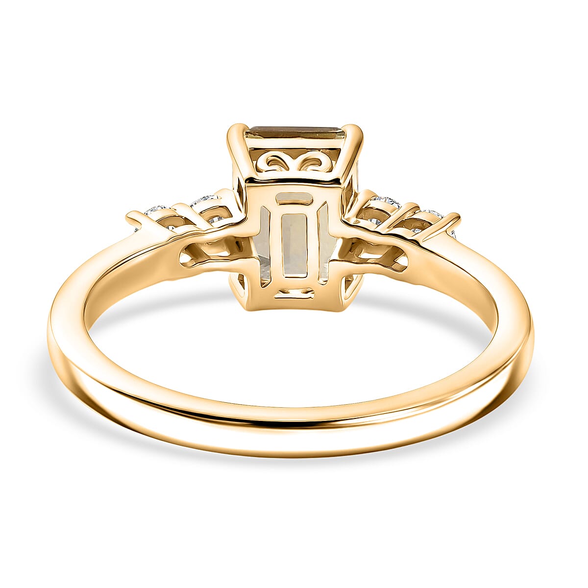 AAA Turkizite and Luxuriant Lab Grown Diamond E-F VS 2.35 ctw Golden Bloom Elegance Ring in 18K Vermeil Yellow Gold Over Sterling Silver (Size 6.0)