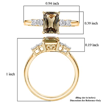 AAA Turkizite and Luxuriant Lab Grown Diamond E-F VS 2.35 ctw Golden Bloom Elegance Ring in 18K Vermeil Yellow Gold Over Sterling Silver (Size 6.0)