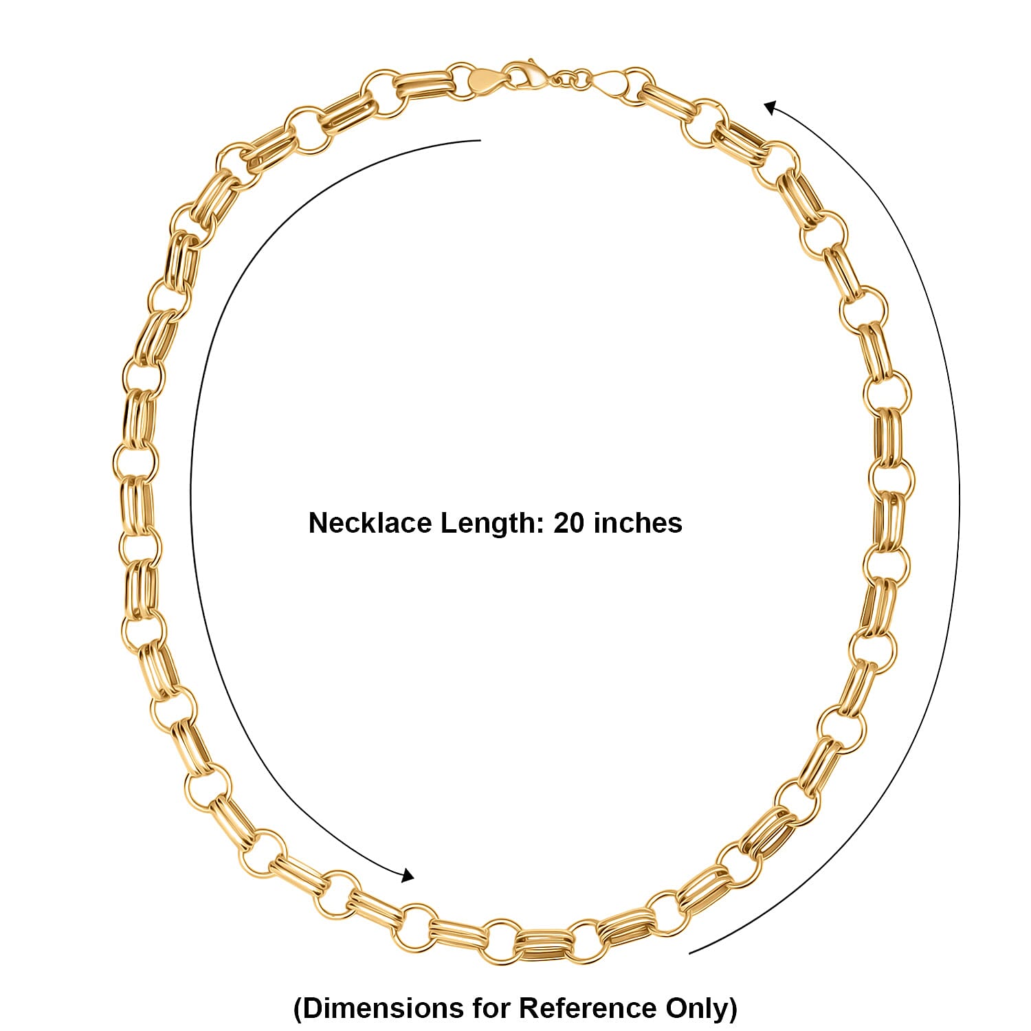 EverTrue Bronzella Collection Link Chain Necklace in 18K YG Plated Bronze 20 Inches