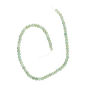 GCS Round Green Aventurine Beaded Strand (16 Inches) 116.35 ctw
