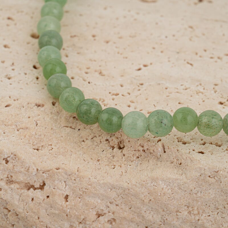 GCS Round Green Aventurine Beaded Strand (16 Inches) 116.35 ctw