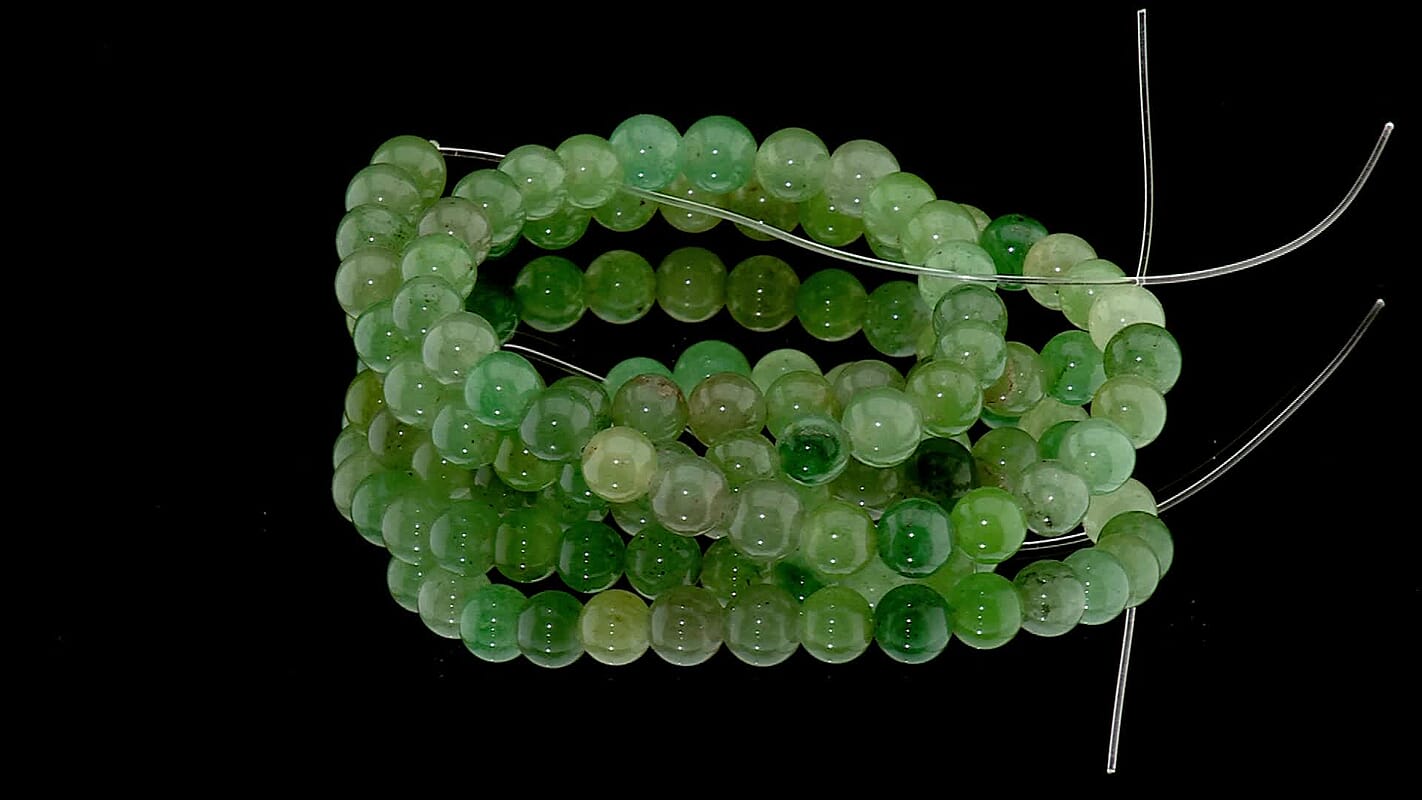 Round Green Aventurine 116.35 ctw Beaded Necklace 16 Inches