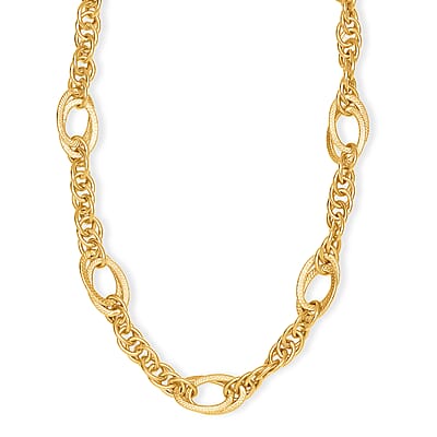 EverTrue Bronzella Collection Regal Link Statement Necklace in 18K YG Plated Bronze 20 Inches