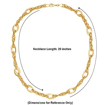 EverTrue Bronzella Collection Regal Link Statement Necklace in 18K YG Plated Bronze 20 Inches