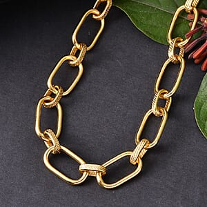 EverTrue Bronzella Collection Dual-Link Textured Chain Necklace in 18K YG Plated Bronze 20 Inches