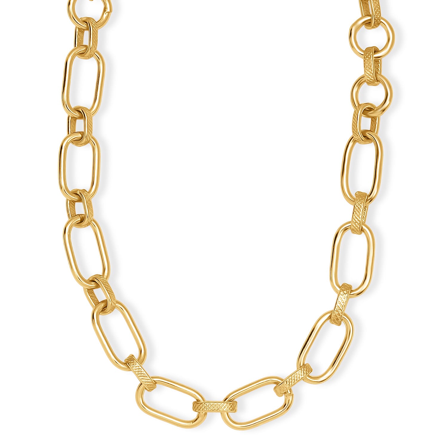 EverTrue Bronzella Collection Dual-Link Textured Chain Necklace in 18K YG Plated Bronze 20 Inches