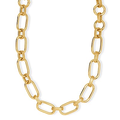 EverTrue Bronzella Collection Dual-Link Textured Chain Necklace in 18K YG Plated Bronze 20 Inches