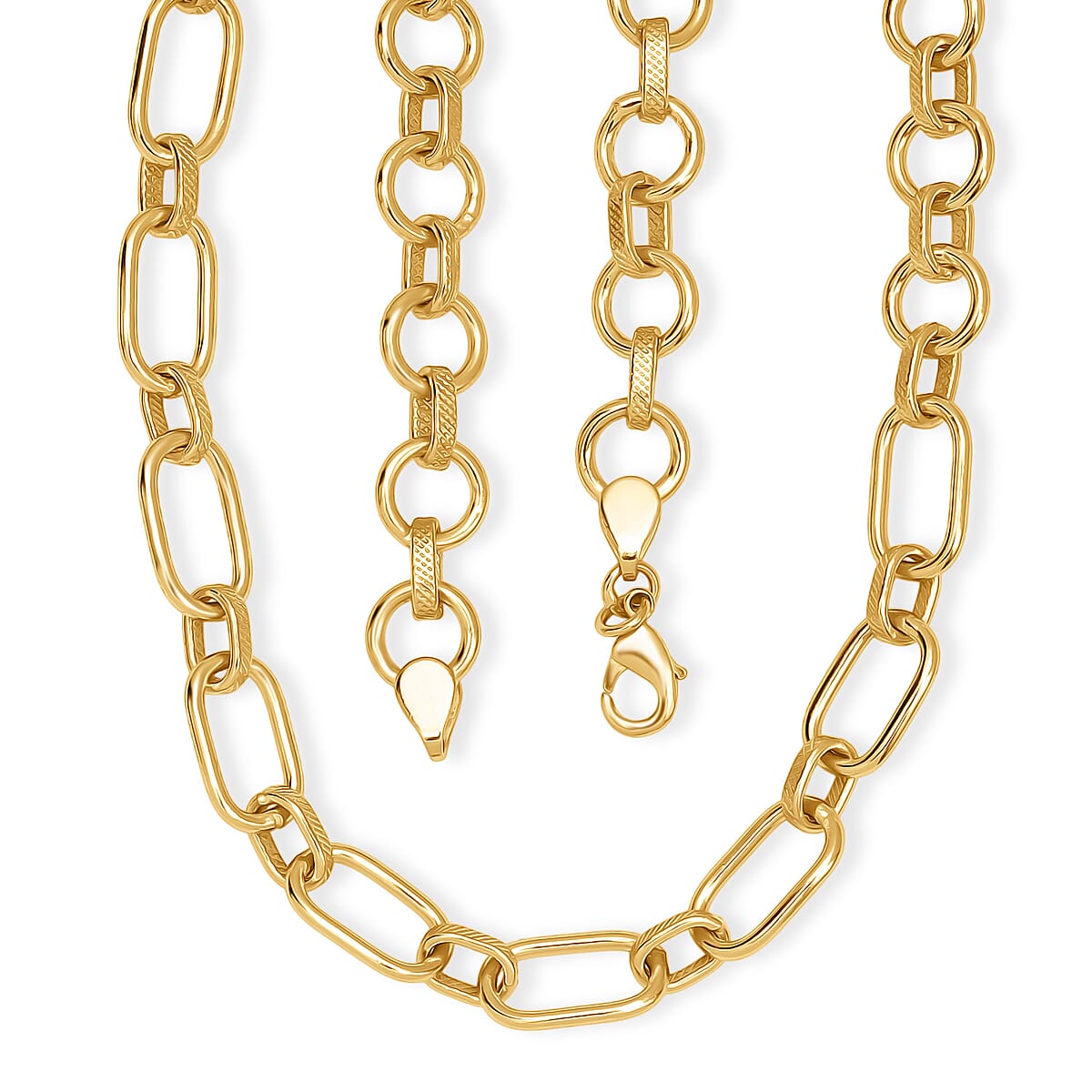 EverTrue Bronzella Collection Dual-Link Textured Chain Necklace in 18K YG Plated Bronze 20 Inches image number 5