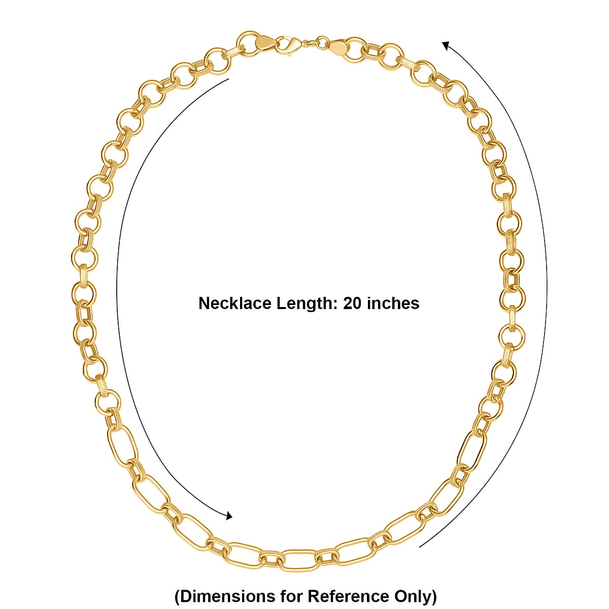 EverTrue Bronzella Collection Dual-Link Textured Chain Necklace in 18K YG Plated Bronze 20 Inches image number 6