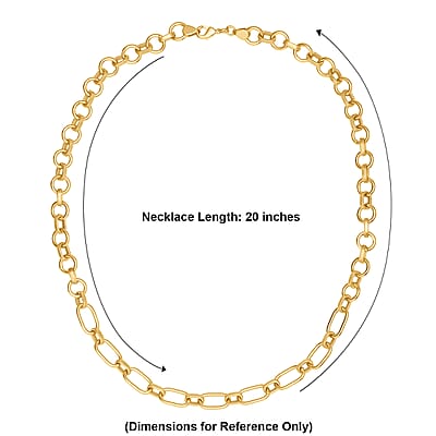 EverTrue Bronzella Collection Dual-Link Textured Chain Necklace in 18K YG Plated Bronze 20 Inches