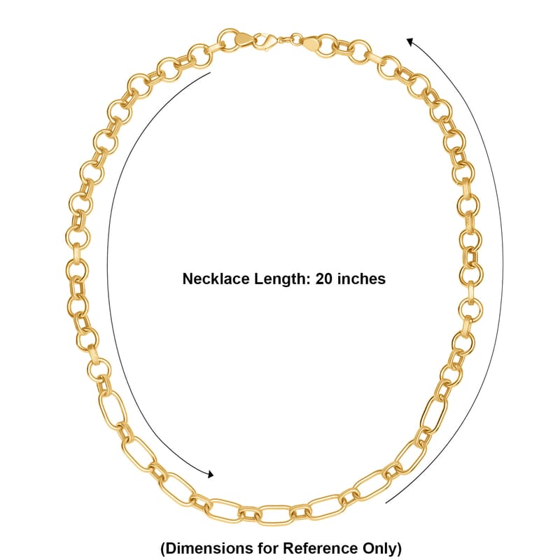 EverTrue Bronzella Collection Dual-Link Textured Chain Necklace in 18K YG Plated Bronze 20 Inches