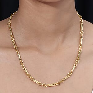 EverTrue Bronzella Collection Mixed Link Chain Necklace in 18K YG Plated Bronze 20 Inches