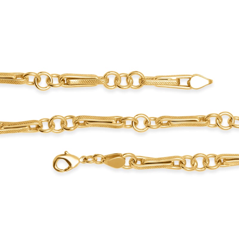 EverTrue Bronzella Collection Mixed Link Chain Necklace in 18K YG Plated Bronze 20 Inches