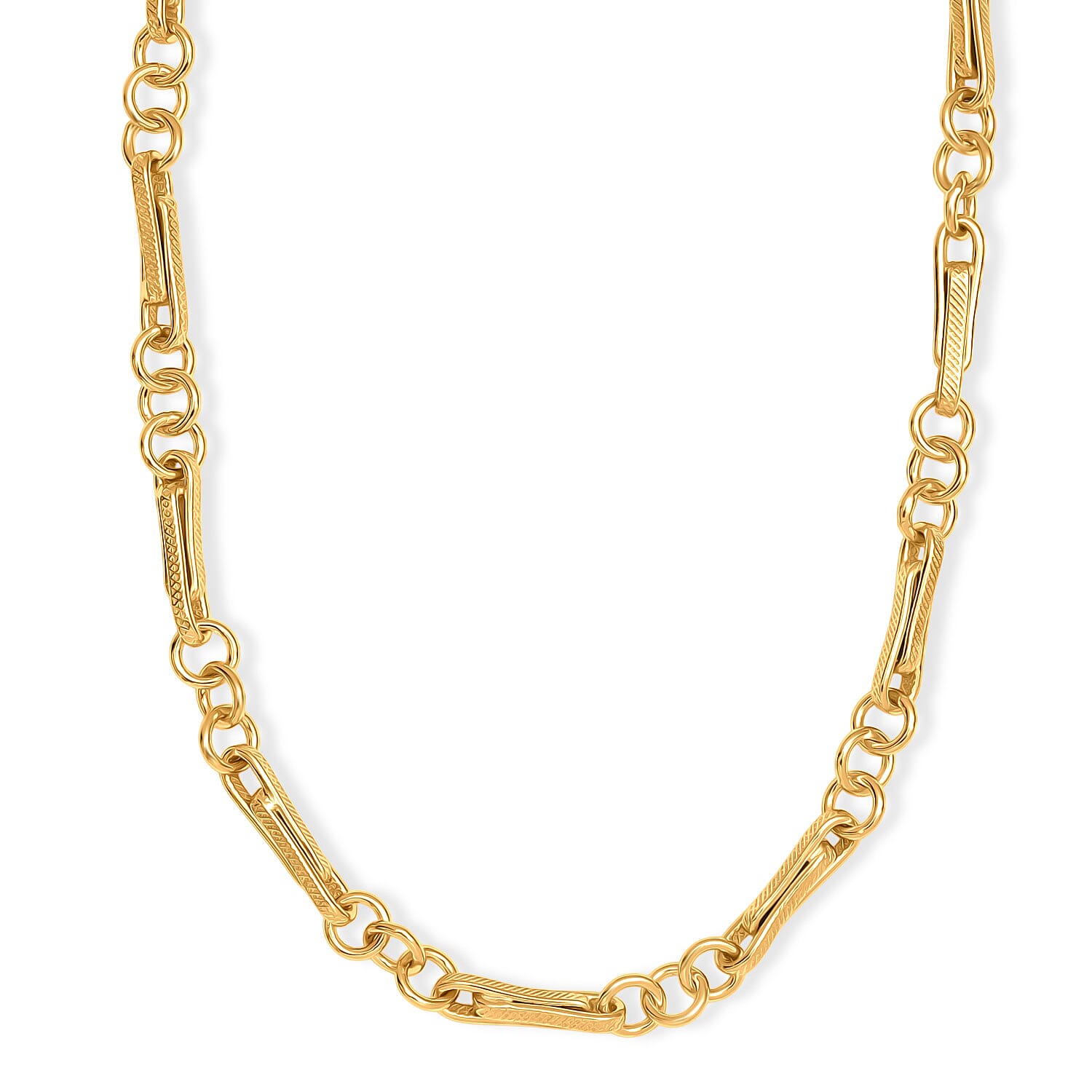 EverTrue Bronzella Collection Mixed Link Chain Necklace in 18K YG Plated Bronze 20 Inches