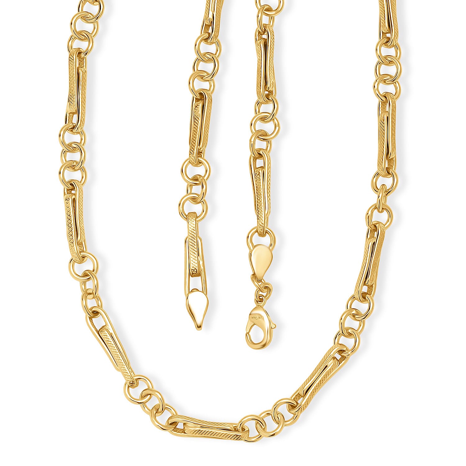 EverTrue Bronzella Collection Mixed Link Chain Necklace in 18K YG Plated Bronze 20 Inches