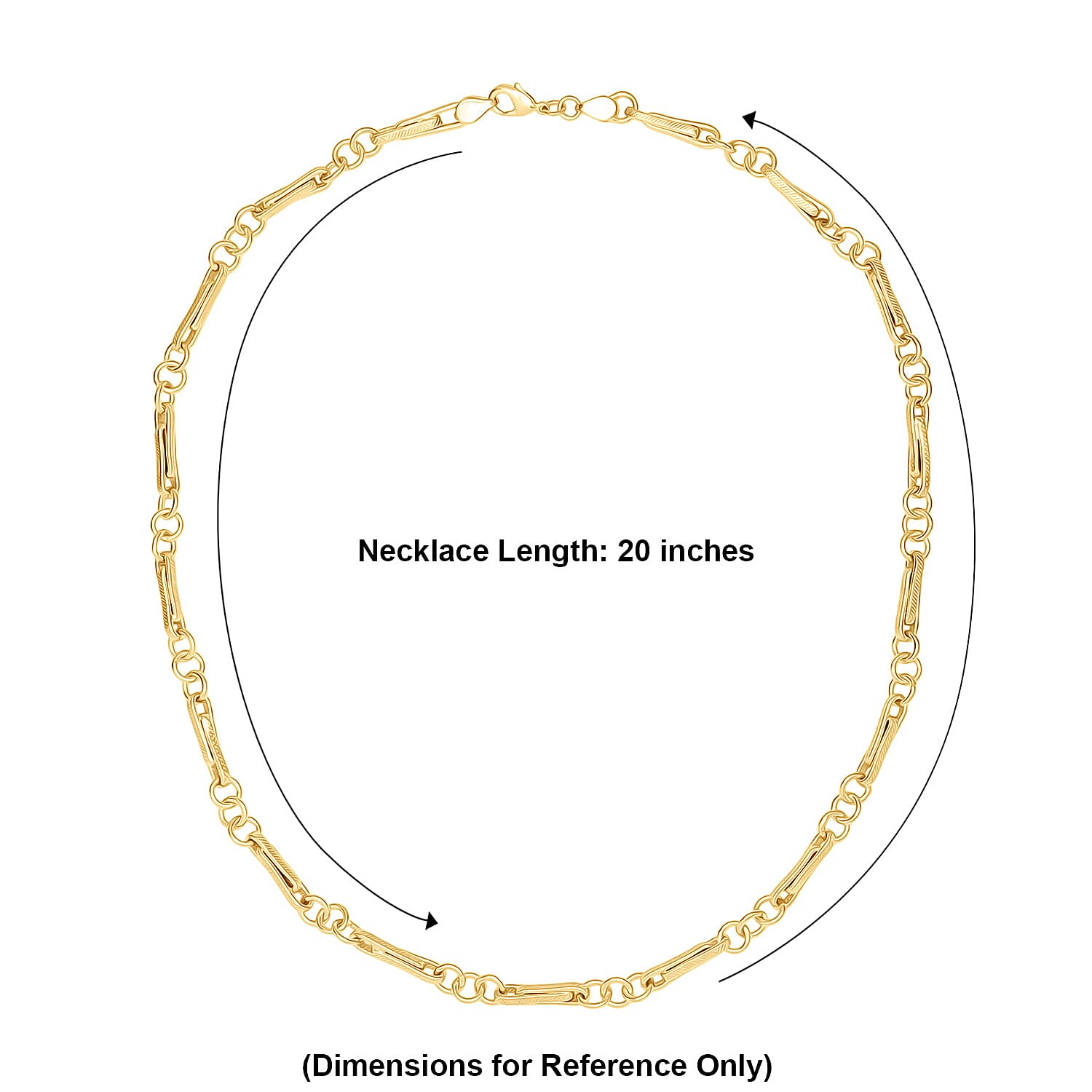 EverTrue Bronzella Collection Mixed Link Chain Necklace in 18K YG Plated Bronze 20 Inches