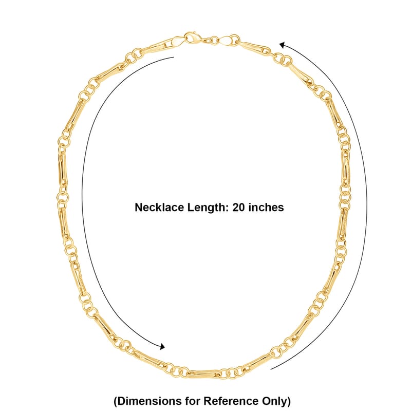 EverTrue Bronzella Collection Mixed Link Chain Necklace in 18K YG Plated Bronze 20 Inches
