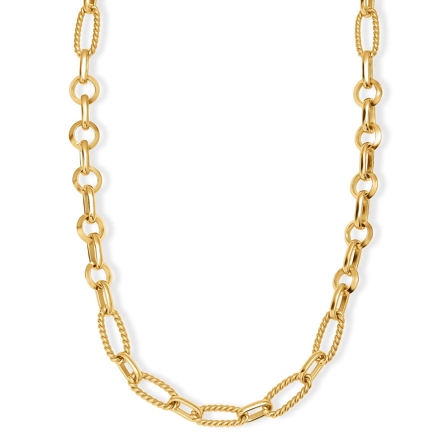 EverTrue Bronzella Collection Twisted Link Fusion Chain Necklace in 18K YG Plated Bronze 20 Inches