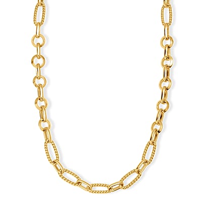 EverTrue Bronzella Collection Twisted Link Fusion Chain Necklace in 18K YG Plated Bronze 20 Inches